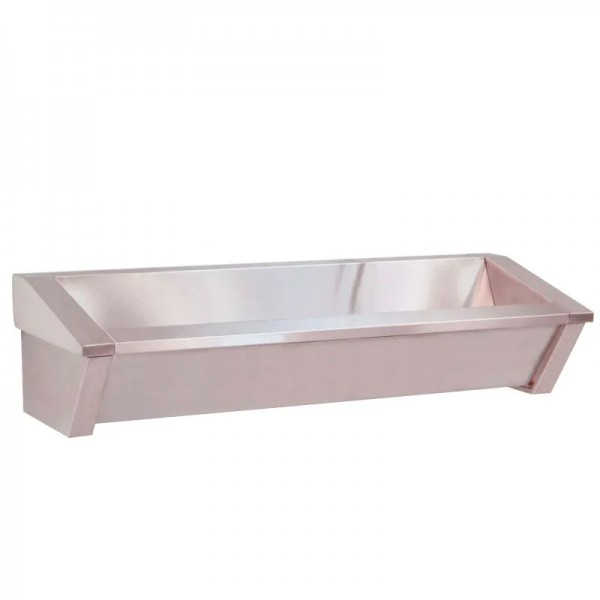 Surgical sink: made of stainless steel with three places without tap (200 x 50 x 37 cm)